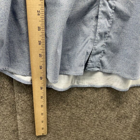 Bugatchi Shirt Mens Large Baby Blue Button Down Shaped Fit Preppy Dress Stretch - Picture 4 of 11